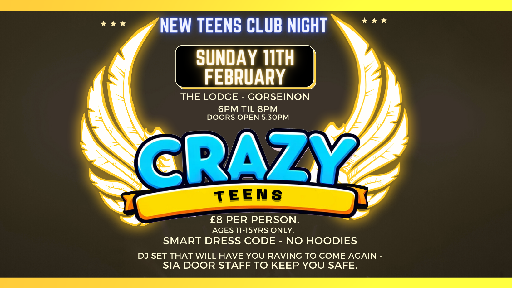 Crazy Teens Club Night | New Lodge 11th Feb 6pm