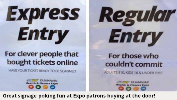 Online ticket buyers versus door sales ticket holders